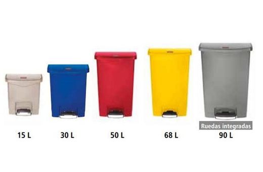 Contenedores con pedal frontal rubbermaid de 15 lts a 90 lts
