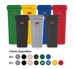 Contenedores de reciclaje slim jim de rubbermaid 60lts. y 87lt