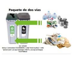 Kit de reciclaje slim jim dos y tres vías rubbermaid 60 l.