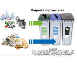 Kit de reciclaje slim jim dos y tres vías rubbermaid 60 l.