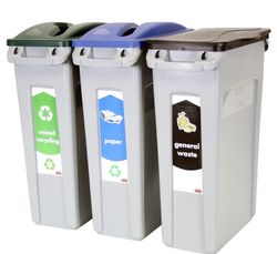 Kit de reciclaje slim jim dos y tres vías rubbermaid 60 l.