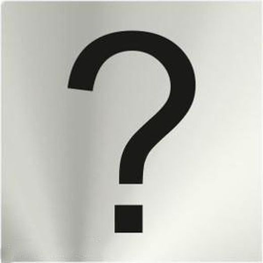 Info signo de interrogación cierre acero inox adhesivo 0,8mm 50 x 50mm