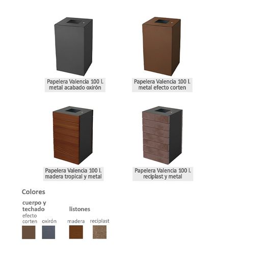 Papelera 100lts para exterior