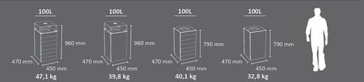Papelera 100lts para exterior