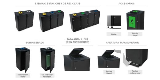 Papelera 120lts con puerta Frontal modelo Ginebra