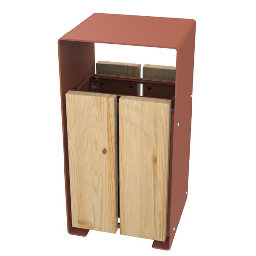 Papelera 60lts estructura Acero pintado con madera
