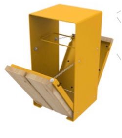 Papelera 60lts estructura Acero pintado con madera