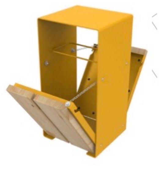 Papelera 60lts estructura Acero pintado con madera