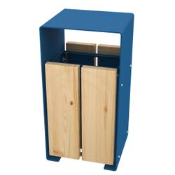 Papelera 60lts estructura Acero pintado con madera