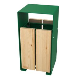 Papelera 60lts estructura Acero pintado con madera