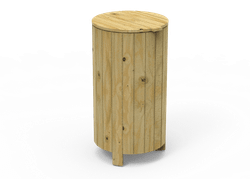 Papelera 90lts circular con tapa