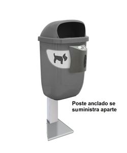Papelera Canina beagle bin 50 L. con dispensador de bolsas