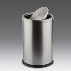 Papelera cilíndrica inoxidable 10lts cabezal basculante