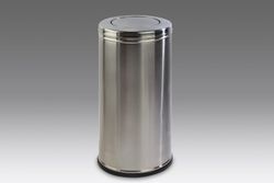Papelera cilíndrica inox 40l cabezal basculante