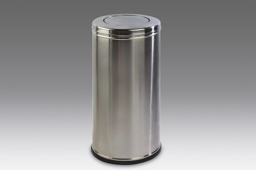 Papelera cilíndrica inox 40l cabezal basculante