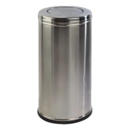 Papelera cilíndrica inox 40l cabezal basculante