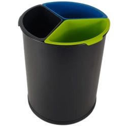 Papelera circular 3 residuos con cubetas de polipropileno