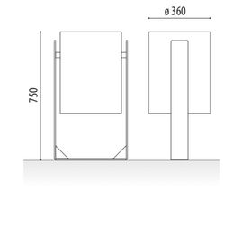 Papelera circular 50lts basculante