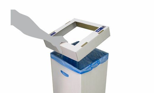 Papelera reciclaje modelo aneto hecha de carton100lts