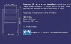 Papelera de exterior inoxidable basculante 75lts