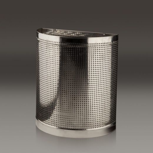 Papelera perforada semicircular 45lts inoxidable