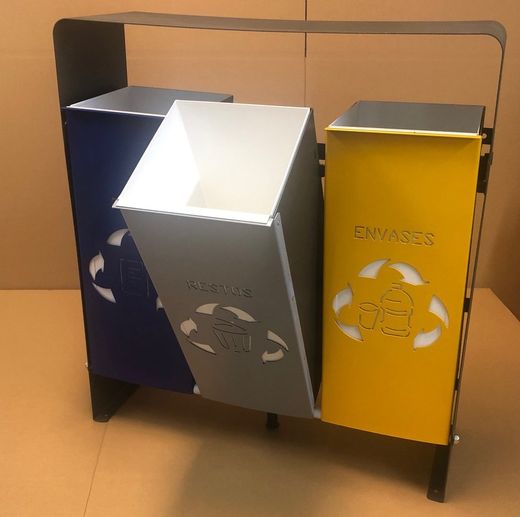 Papelera Exterior Reciclaje 3 Residuos