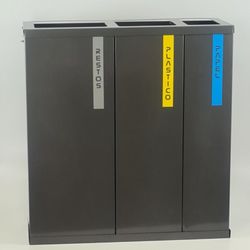 Papelera reciclaje de gran capacidad tres cubos independientes
