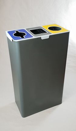 Papelera compacta reciclaje 35l para tres residuos