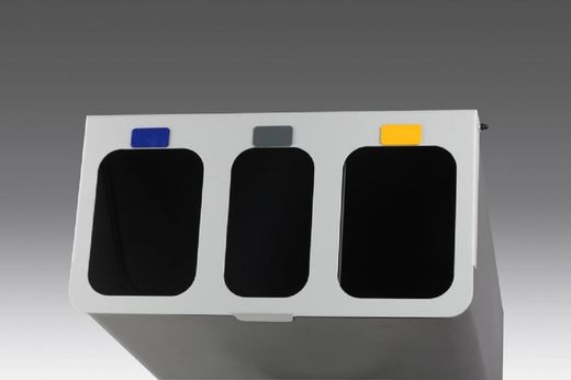 Papelera compacta reciclaje 35lts para tres residuos