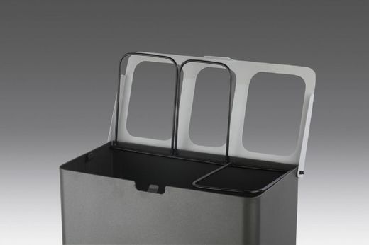 Papelera compacta reciclaje 35lts para tres residuos