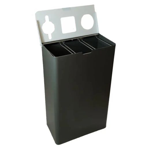 Papelera compacta reciclaje 35lts para tres residuos