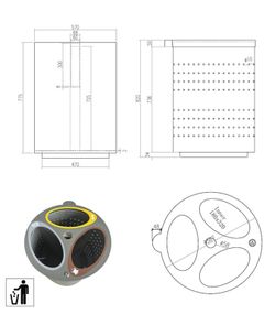 Papelera reciclaje tres residuos