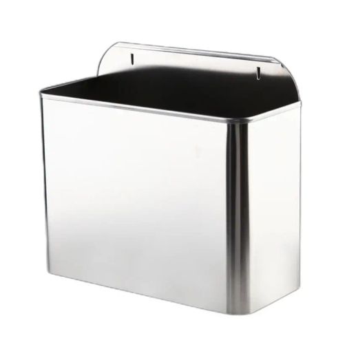 Papelera rectangular de 10lts de capacidad fabricada en Acero Inoxidable satinado