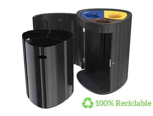 Papelera selectiva 3 residuos polietileno 180lts