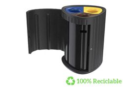 Papelera selectiva 3 residuos polietileno 180lts