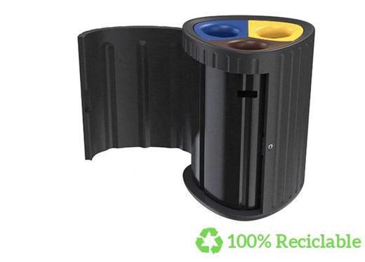 Papelera selectiva 3 residuos polietileno 180lts