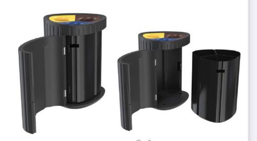 Papelera selectiva 3 residuos polietileno 180lts