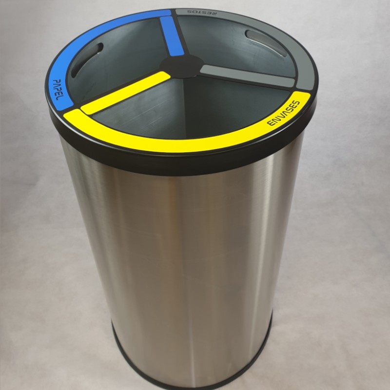Papelera circular de reciclaje de 15lts con cubetas — RacNet