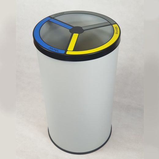 Papelera selectiva 3x42lt metálica