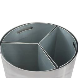 Papelera selectiva 3x42lt metálica con techo