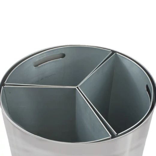 Papelera selectiva 3x42lt metálica con techo