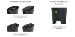 Papelera 60lts selectiva de exterior modelo Praga