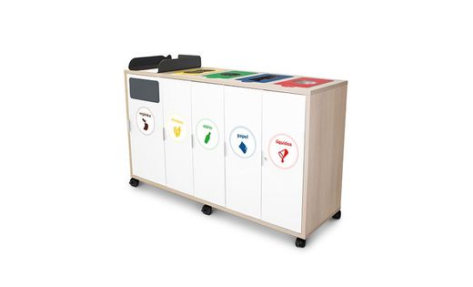 Papelera para empresas selectiva para zonas de comidas 5 Residuos