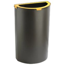 Papelera semicircular 100lts con tapa color residuo