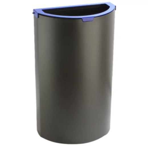 Papelera semicircular 100lts con tapa color residuo