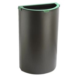 Papelera semicircular 100lts con tapa color residuo
