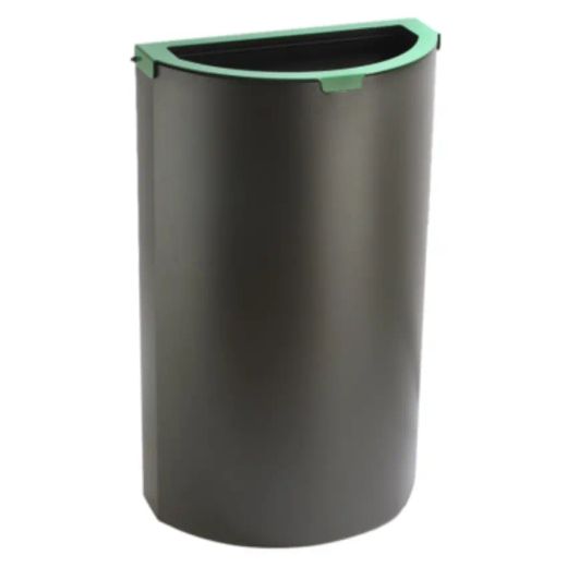 Papelera semicircular 100lts con tapa color residuo
