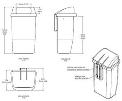 Papelera urbana 50lts polipropileno para colgar