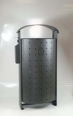 Papelera urbana 100lt con Cuerpo abatible y Cenicero lateral