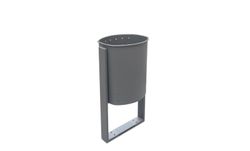 Papelera urbana en acero galvanizado basculante